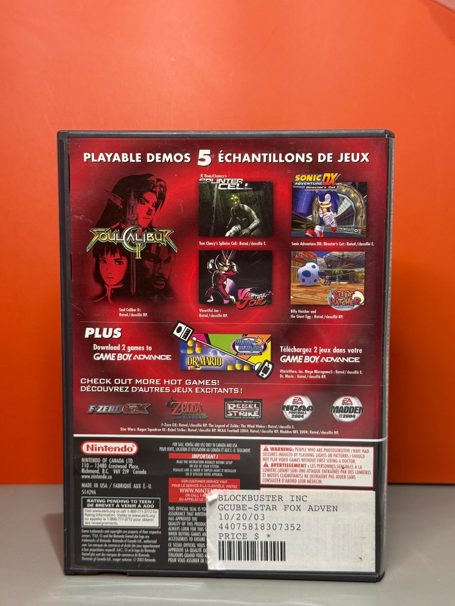 GameCube Playable 5-Game Demo