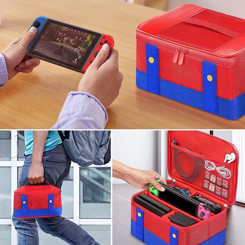 Large Mario Bros Travel Carrying Case for Nintendo Switch!