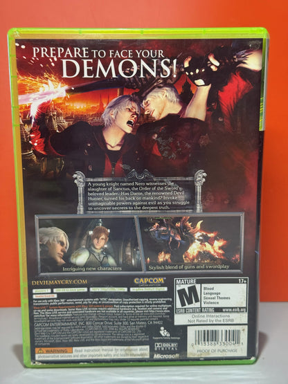 Devil May Cry 4 for Xbox 360 — back cover