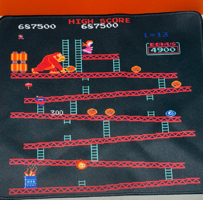 Donkey Kong arcade design desk mat, front view